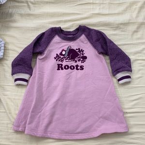 Baby roots cabin dress in purple
